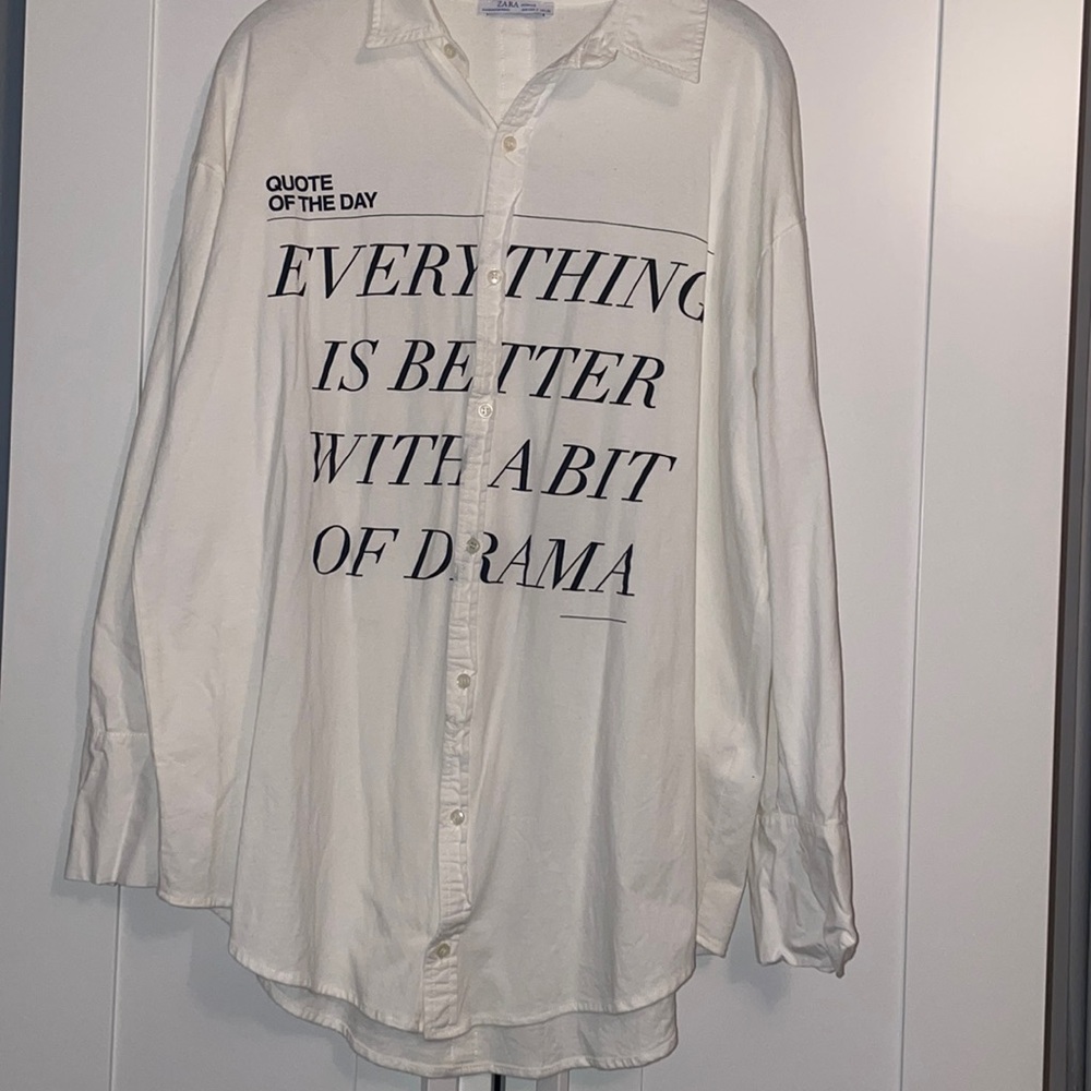 Zara white button down shirt